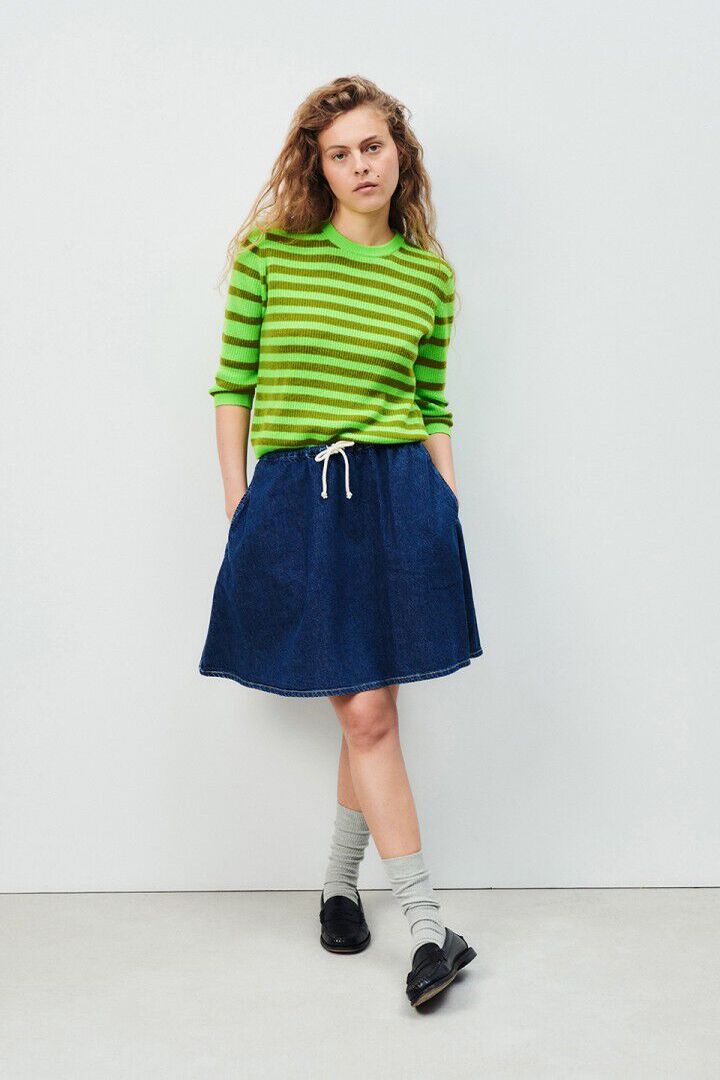 WOMEN'S JUMPER RAXOW FLUO GREEN STRIPED CHAMELEON MELANGE