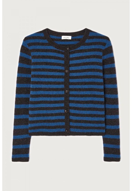 WOMEN'S CARDIGAN RAXOW OLYMPIAD STRIPED CHARCOAL MELANGE