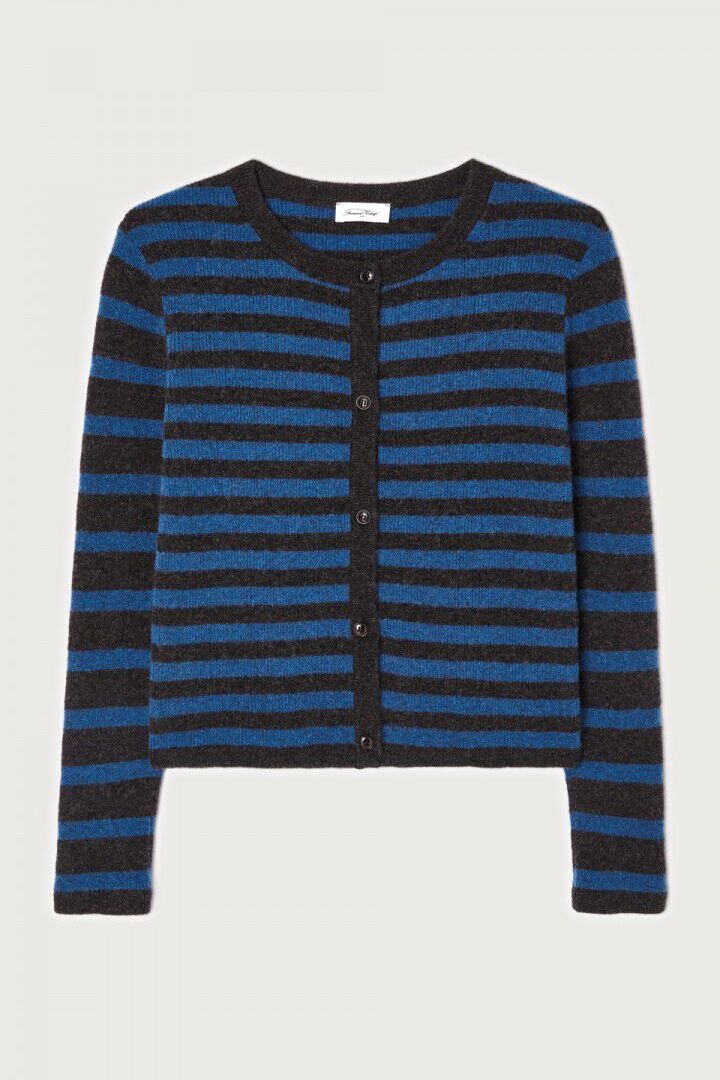 WOMEN'S CARDIGAN RAXOW OLYMPIAD STRIPED CHARCOAL MELANGE