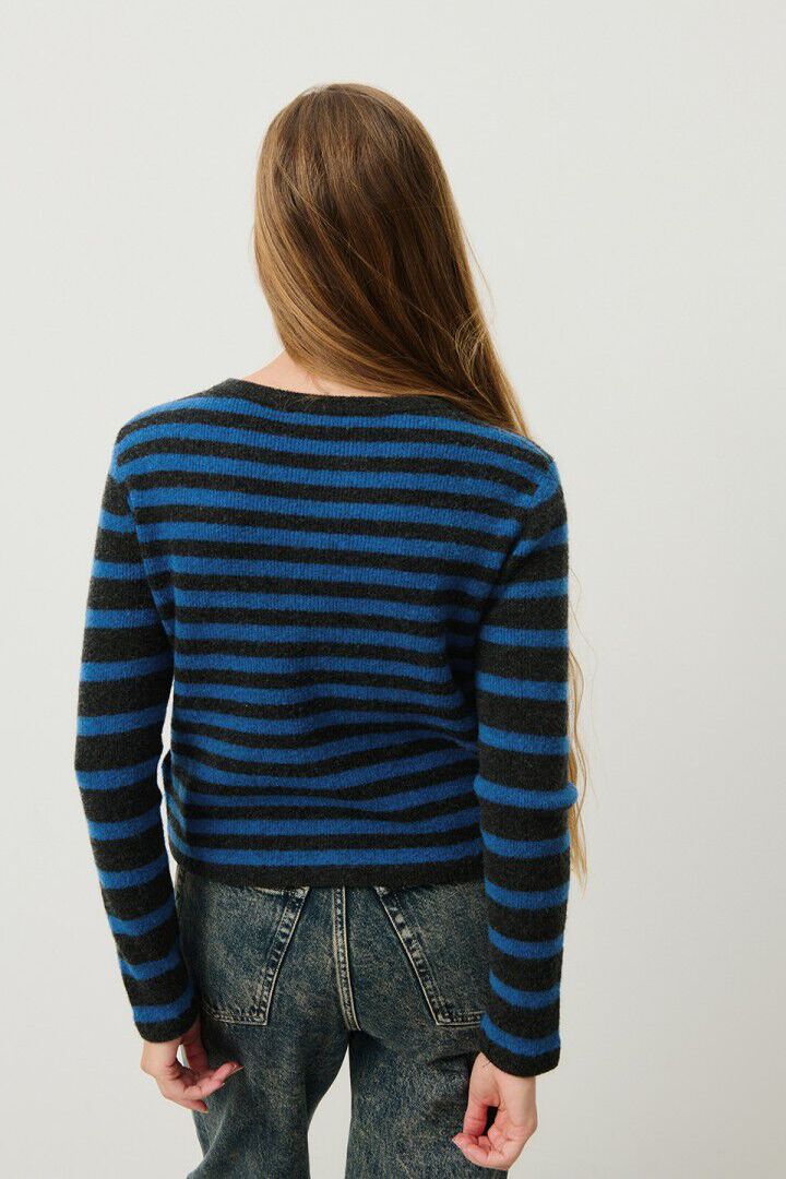 WOMEN'S CARDIGAN RAXOW OLYMPIAD STRIPED CHARCOAL MELANGE