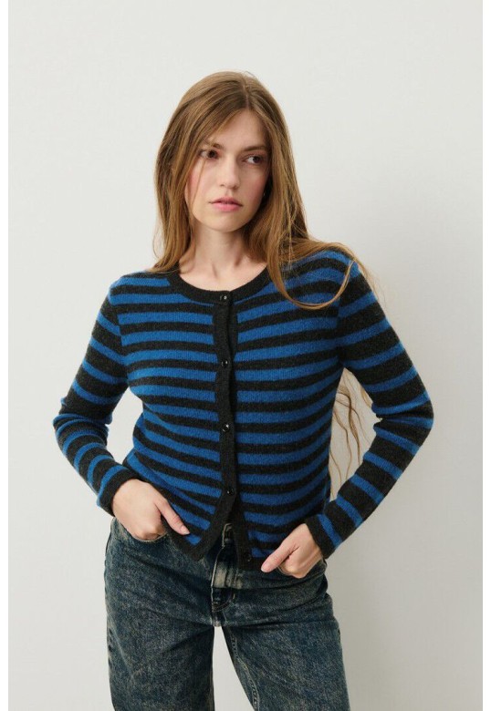 WOMEN'S CARDIGAN RAXOW OLYMPIAD STRIPED CHARCOAL MELANGE