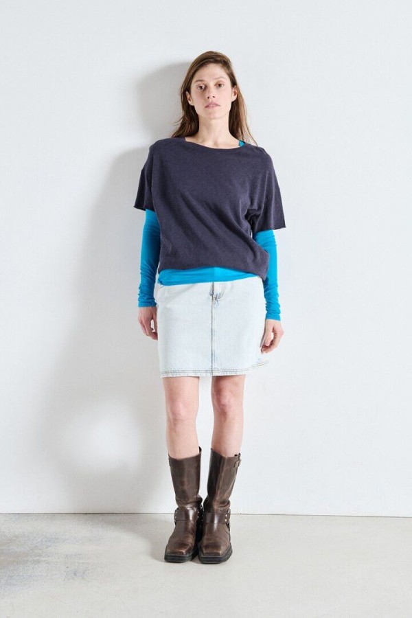 WOMEN'S T-SHIRT SONOMA NAVY BLUE VINTAGE