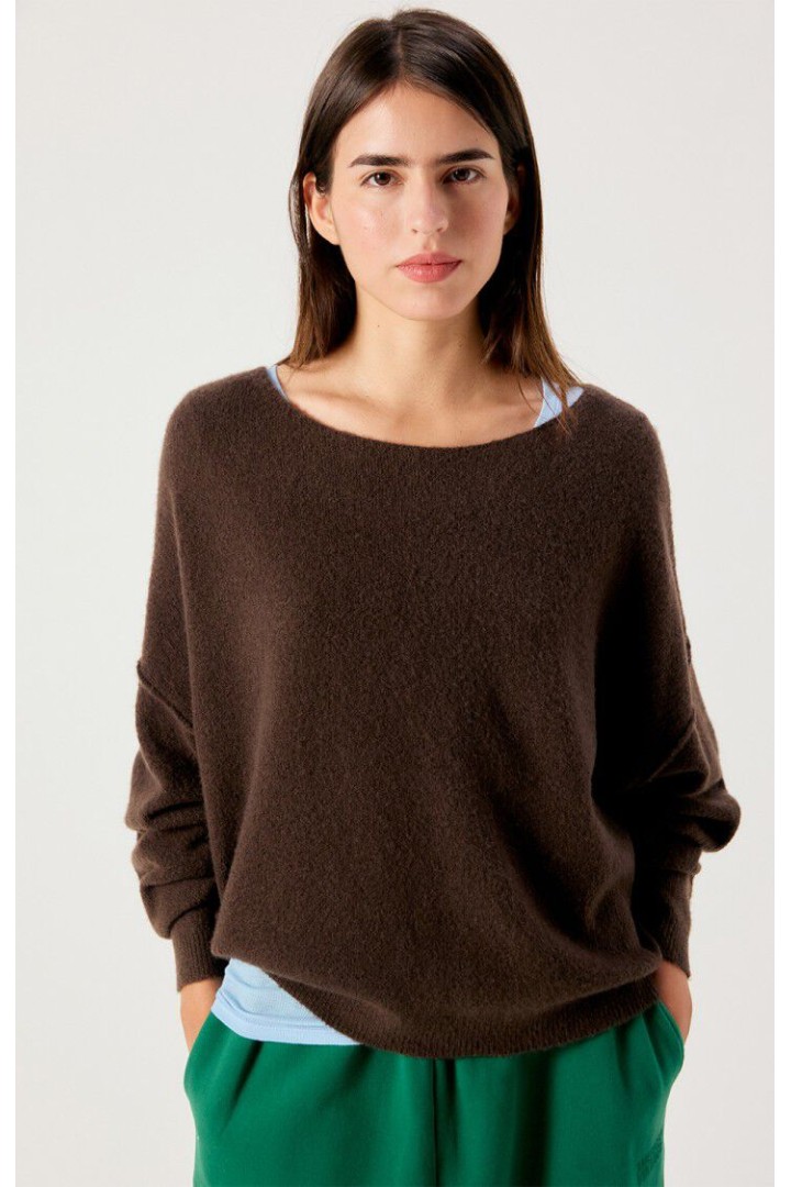 Damsville women's sweater Brown Melange