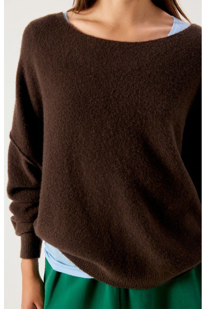 Damsville women's sweater Brown Melange