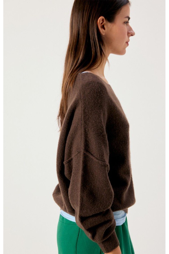 Damsville women's sweater Brown Melange