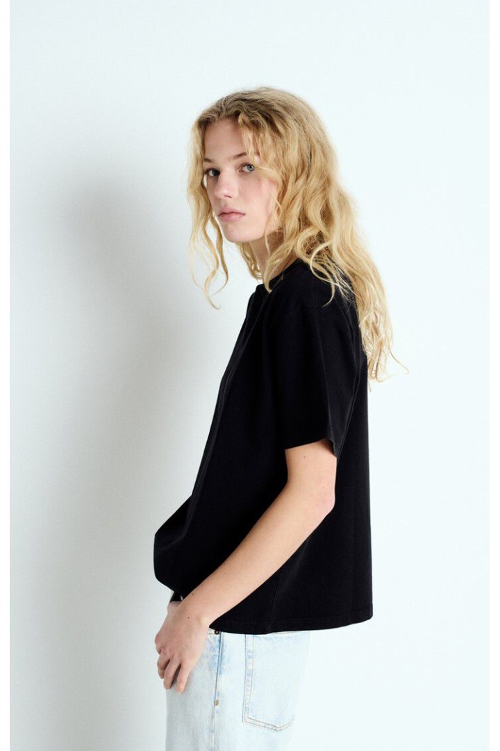 WOMEN'S T-SHIRT FIZVALLEY VINTAGE BLACK