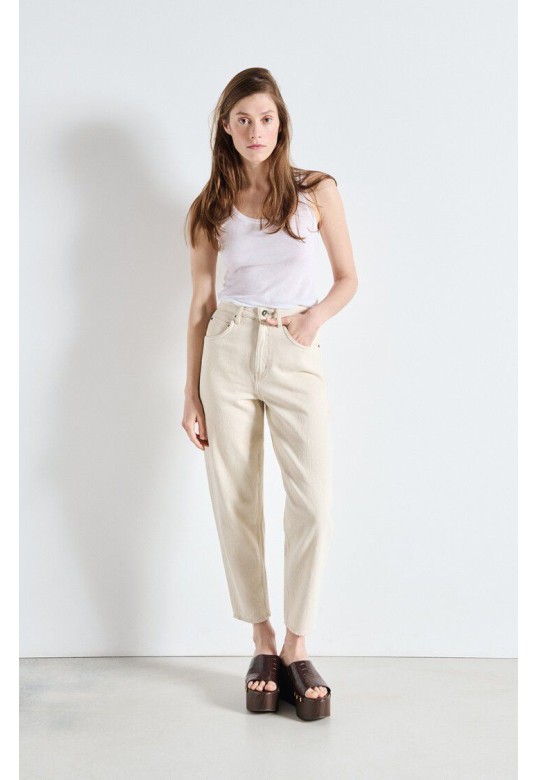 Women's big carrot jeans Tineborow Ecru