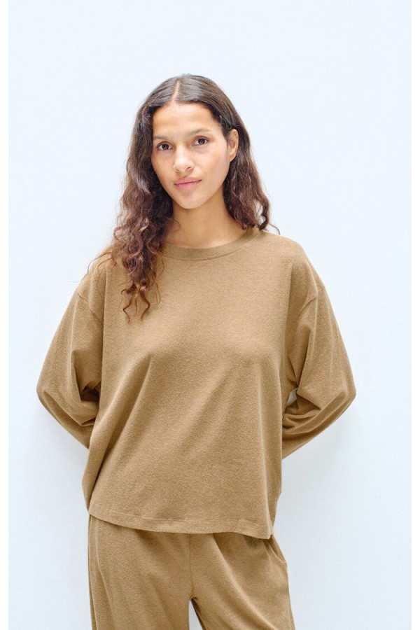 Ypawood women's t-shirt MELANGE MACCHIATO