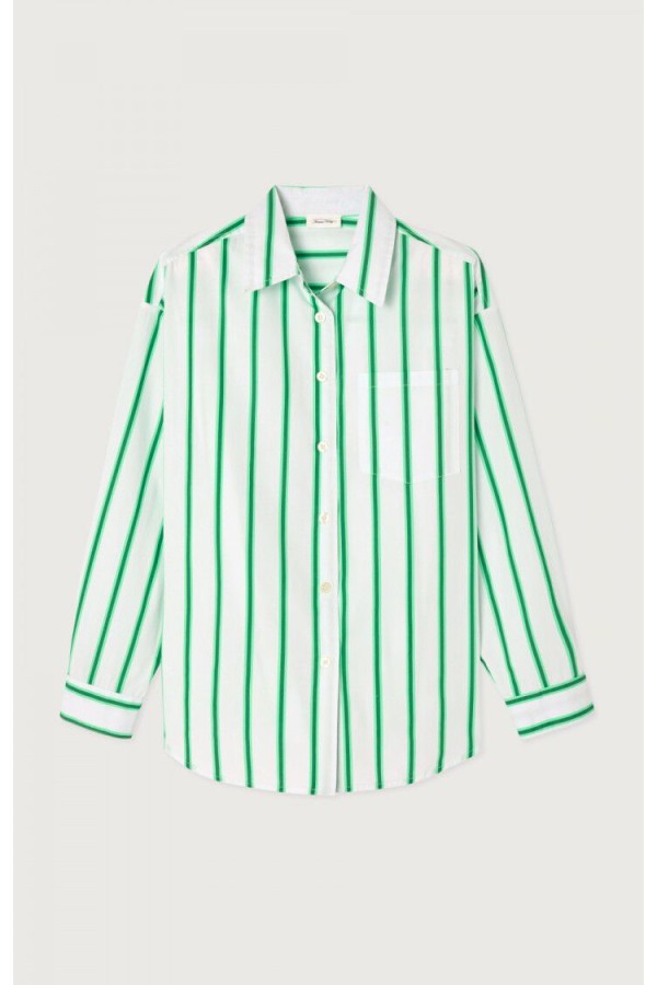 ZATYBAY WOMEN'S SHIRT FLUORESCENT LAGOON STRIPES