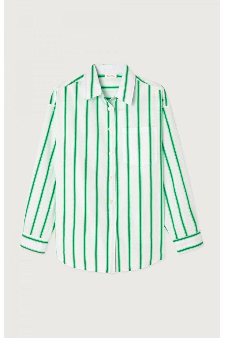 ZATYBAY WOMEN'S SHIRT FLUORESCENT LAGOON STRIPES