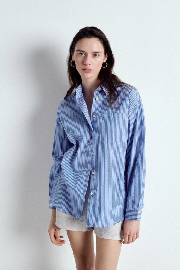 Zatybay women's shirt Aqua Stripes