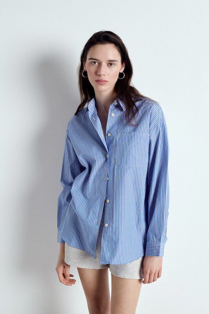 Zatybay women's shirt Aqua Stripes