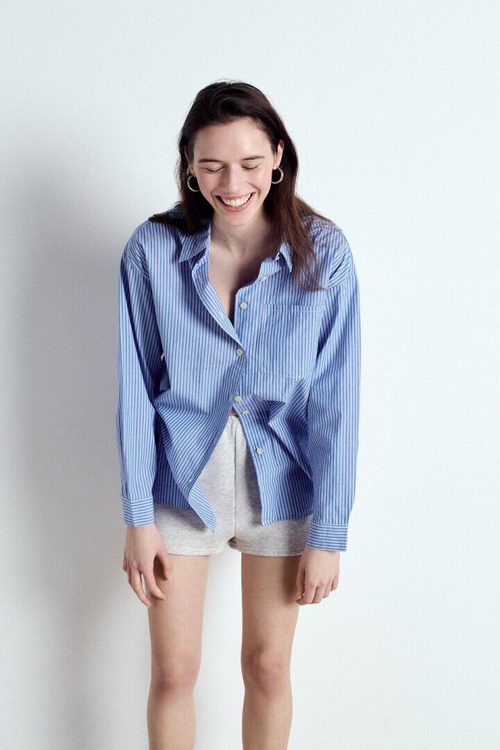 Zatybay women's shirt Aqua Stripes