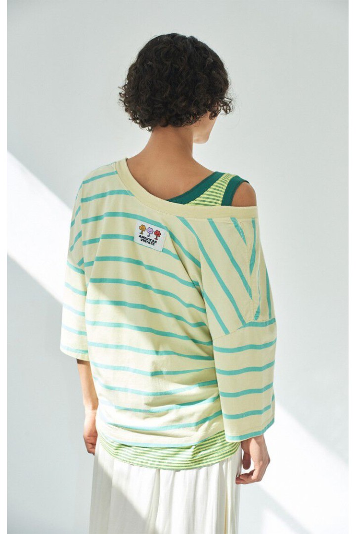 Women’s t-shirt Gixy MINT STRIPES