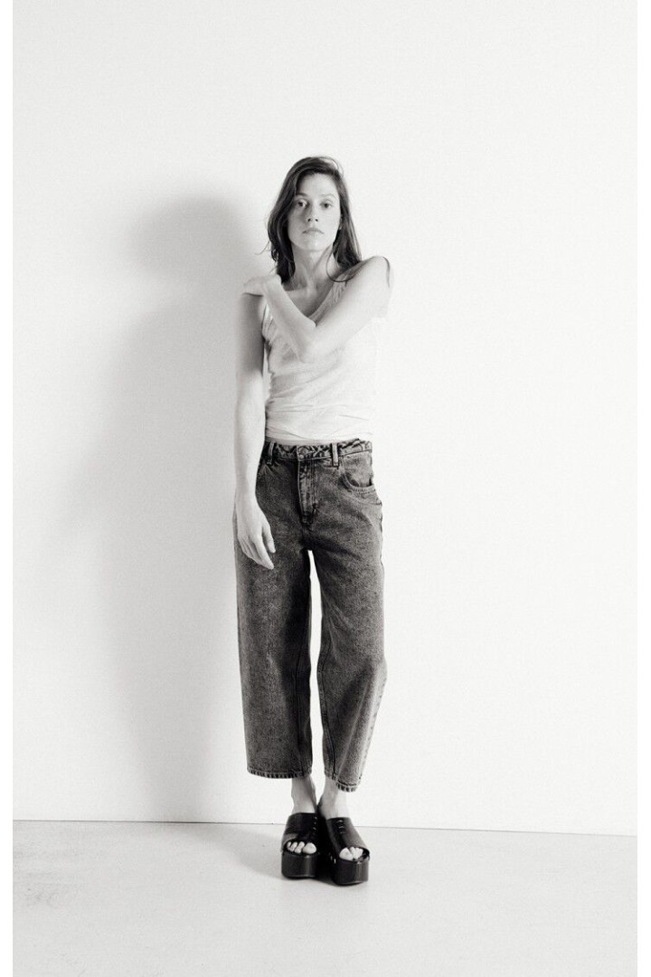 Women's cropped straight jeans Yopday Vintage Grey