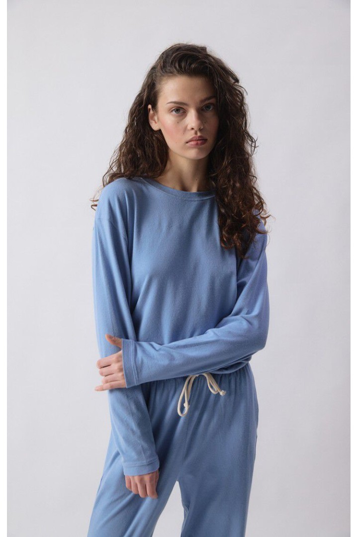 Ypawood women's t-shirt MELANGE BLUE