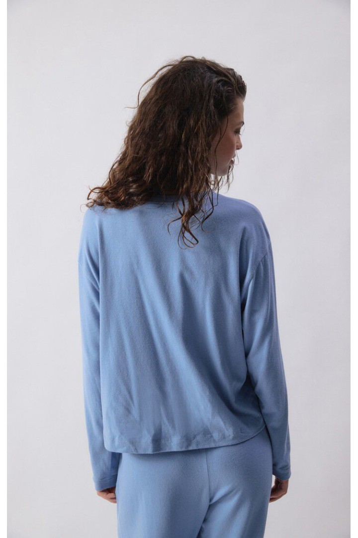 Ypawood women's t-shirt MELANGE BLUE