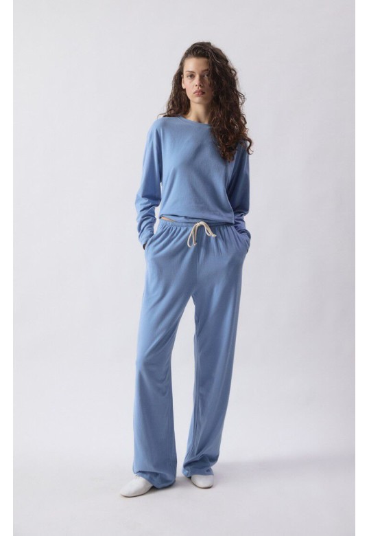 Ypawood women's t-shirt MELANGE BLUE