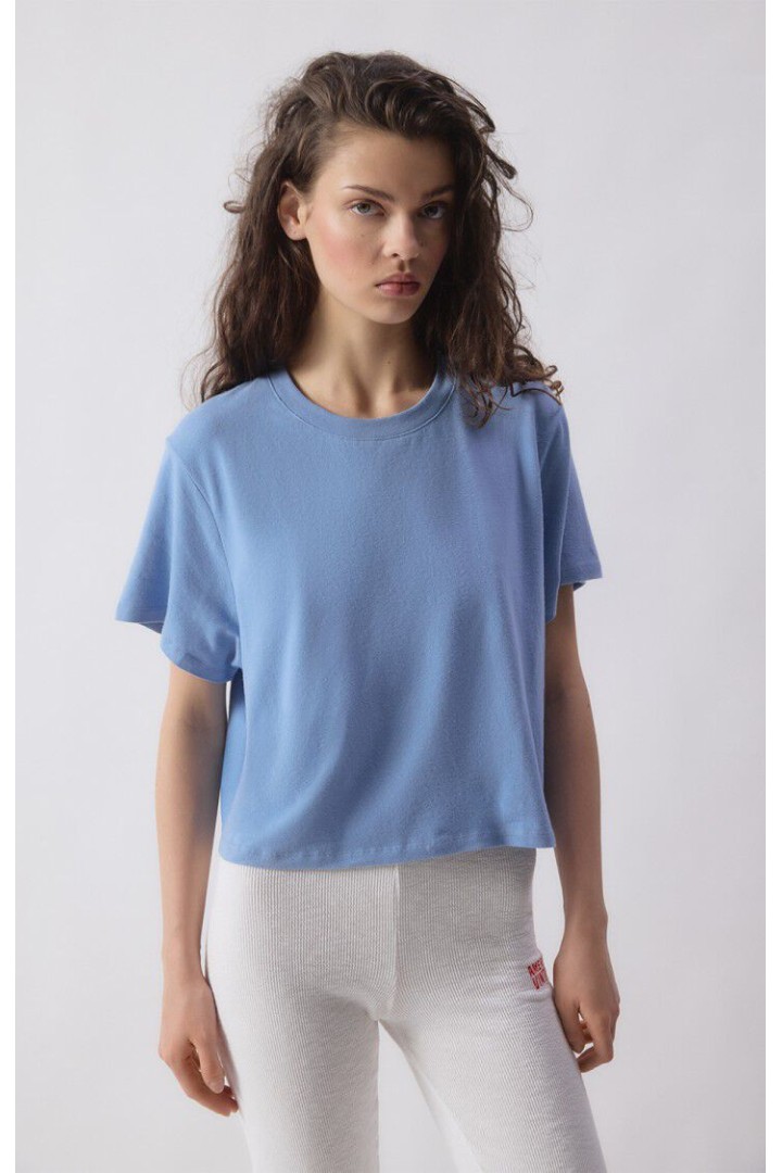 YPAWOOD WOMEN'S T-SHIRT BLUE MELANGE