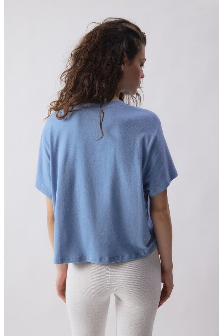 YPAWOOD WOMEN'S T-SHIRT BLUE MELANGE