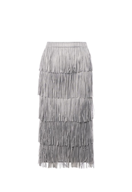 Midi fringes skirt Grey