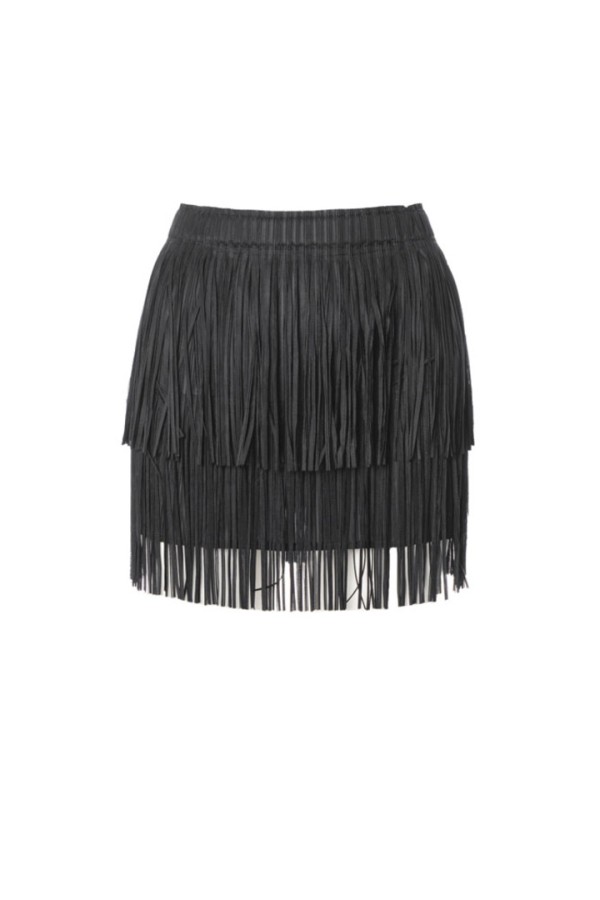 Mini fringes skirt Black