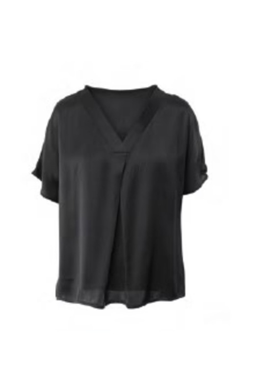 VISCOSE SATIN BLOUSE BLACK