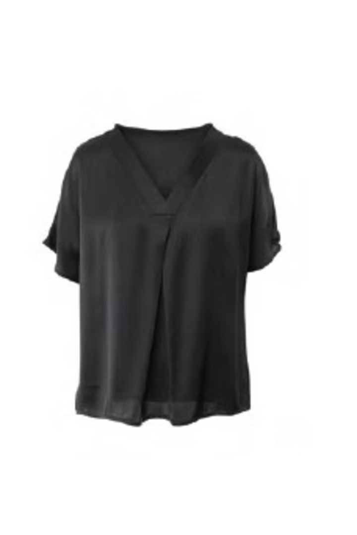 VISCOSE SATIN BLOUSE BLACK