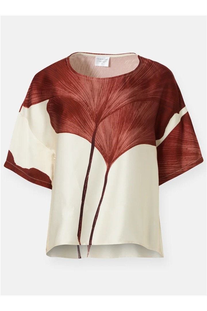 LEAF BLOUSE BRICK