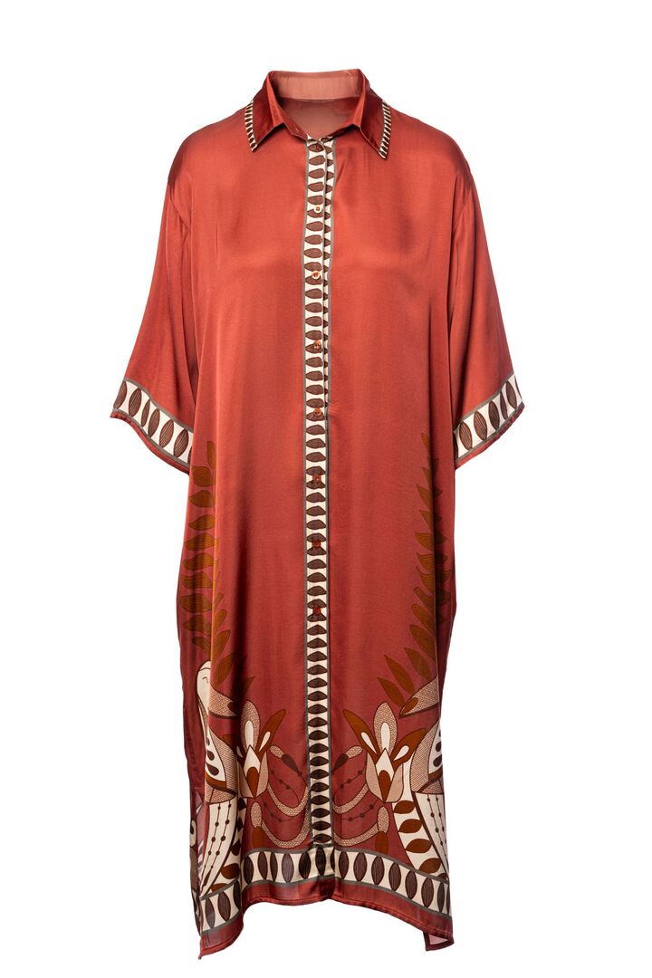 MARRAKESH SHORT SLEEVE DRESS BRICK