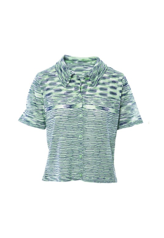 Mix viscose knitwear polo emerald