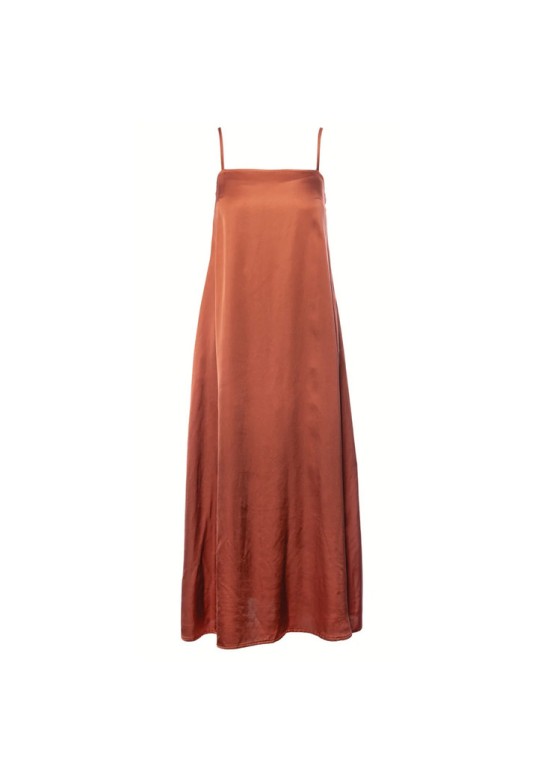 Viscose Satin Longdress Brick