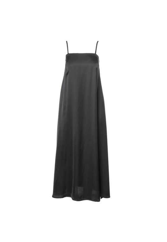 Viscose Satin Longdress Black