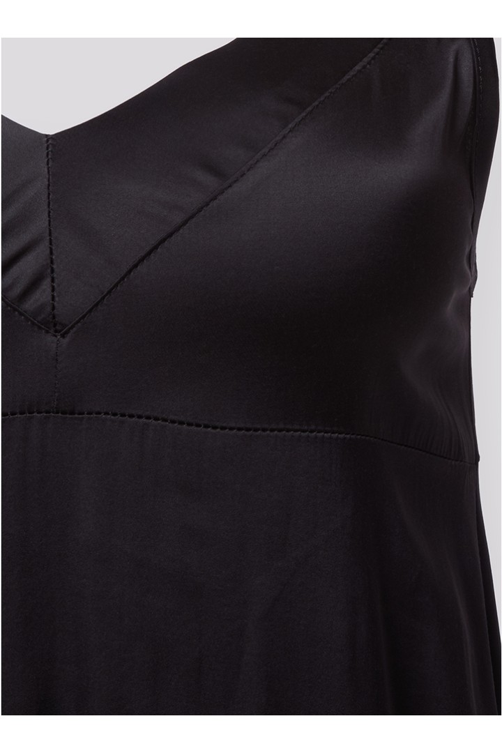 VISCOSE DIGHT MIDI DRESS BLACK