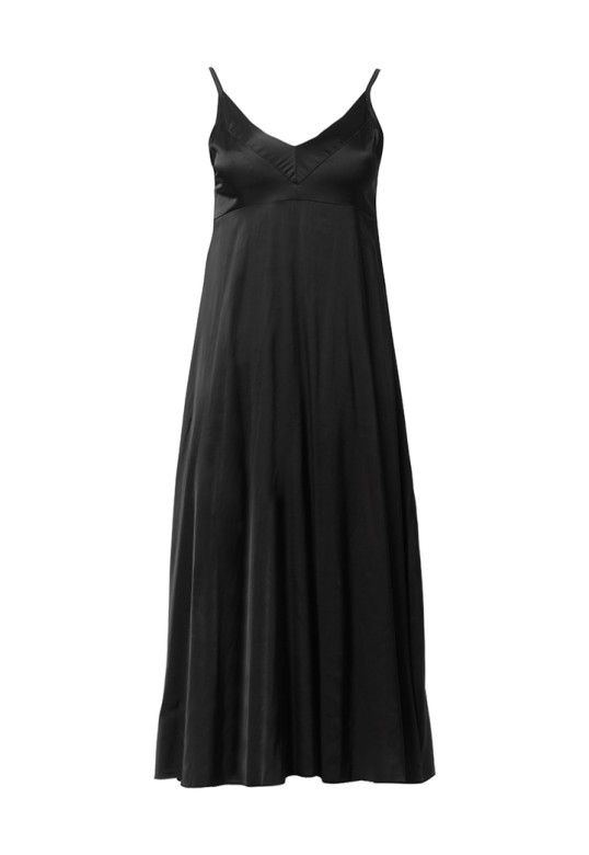 VISCOSE DIGHT MIDI DRESS BLACK