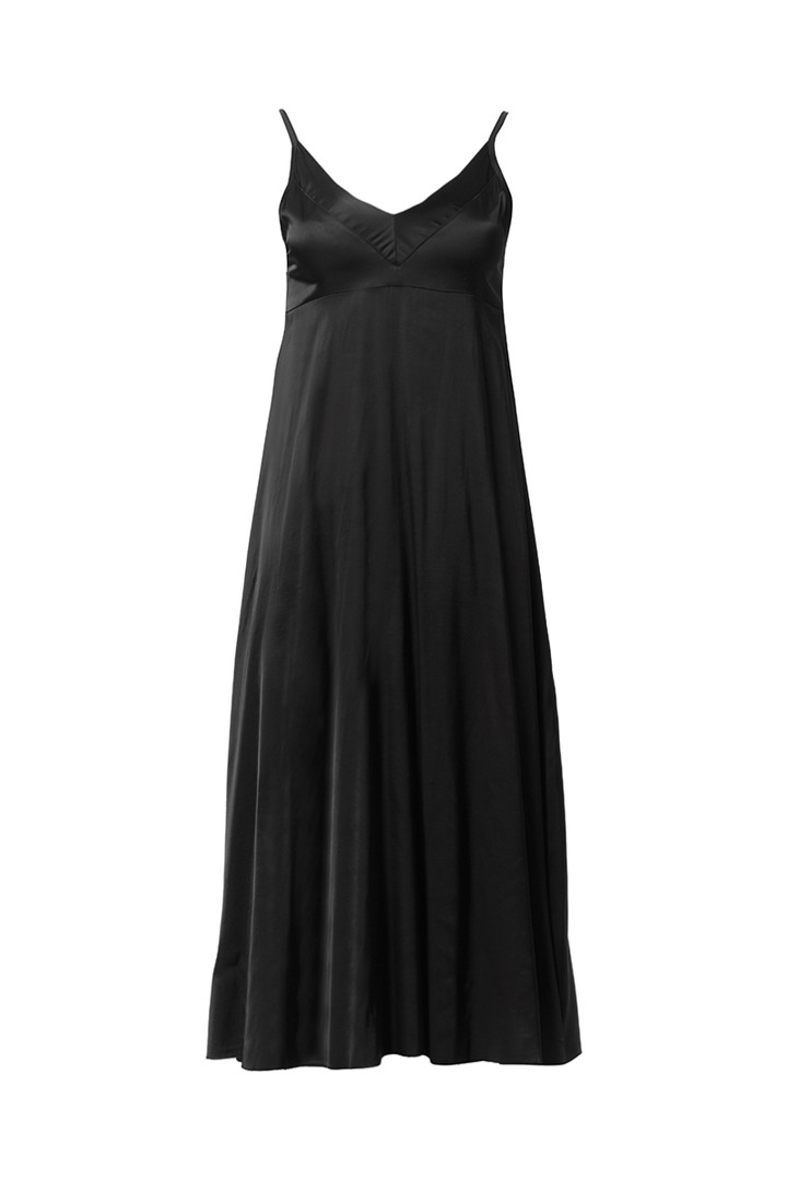 VISCOSE DIGHT MIDI DRESS BLACK