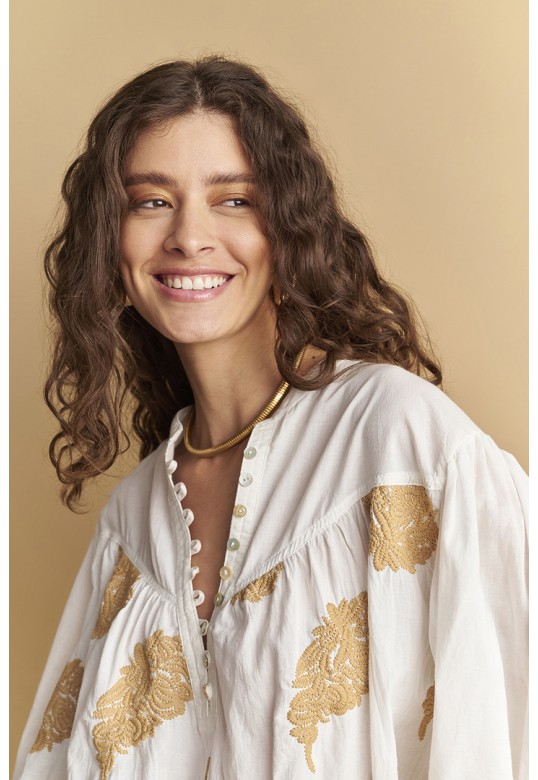 EMBROIDERED BLOUSE AUGUST BEIGE