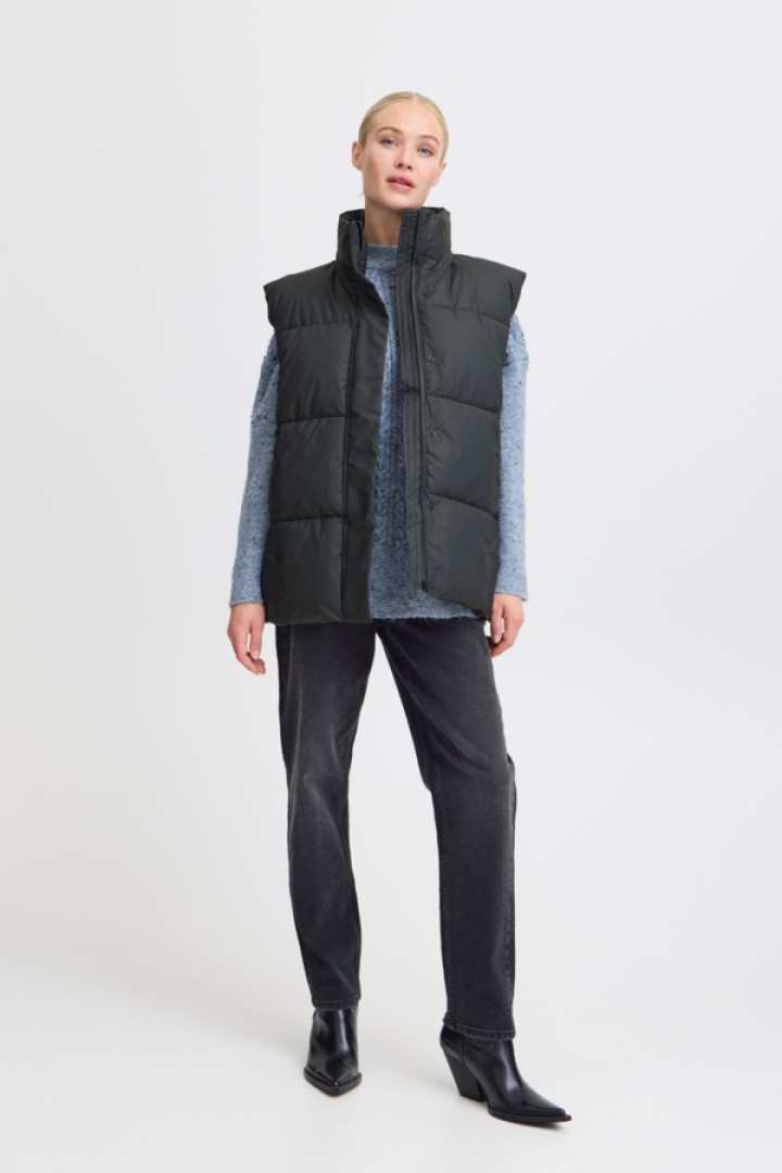 BYAZUA MID PUFF VEST DARK GREY