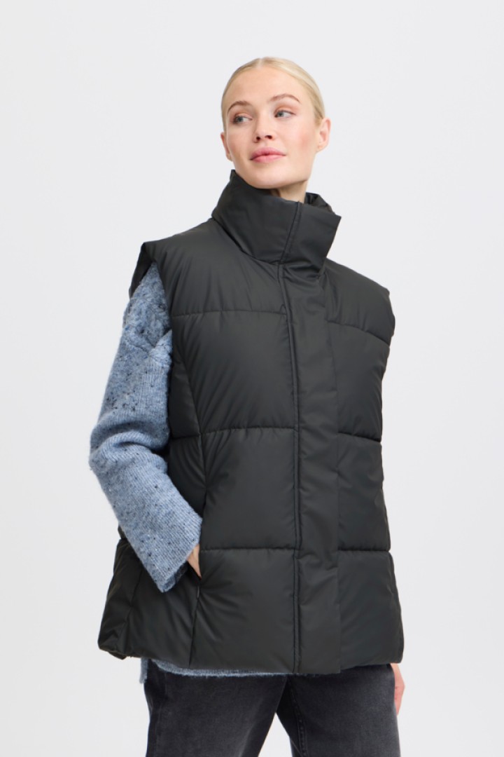 BYAZUA MID PUFF VEST DARK GREY