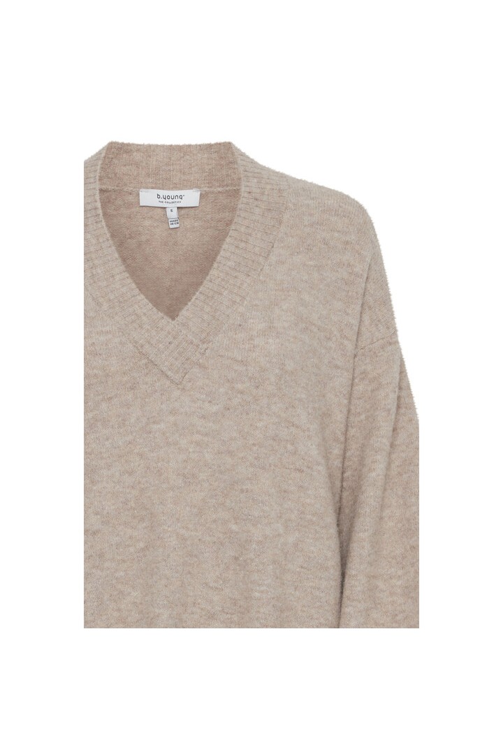 BYOMEA SWEATER V-NECK BEIGE