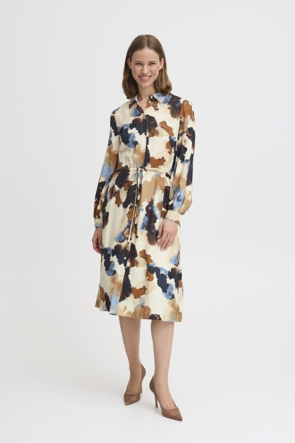 BYIHAMMA DRESS BIRCH WATERCOLOR MIX