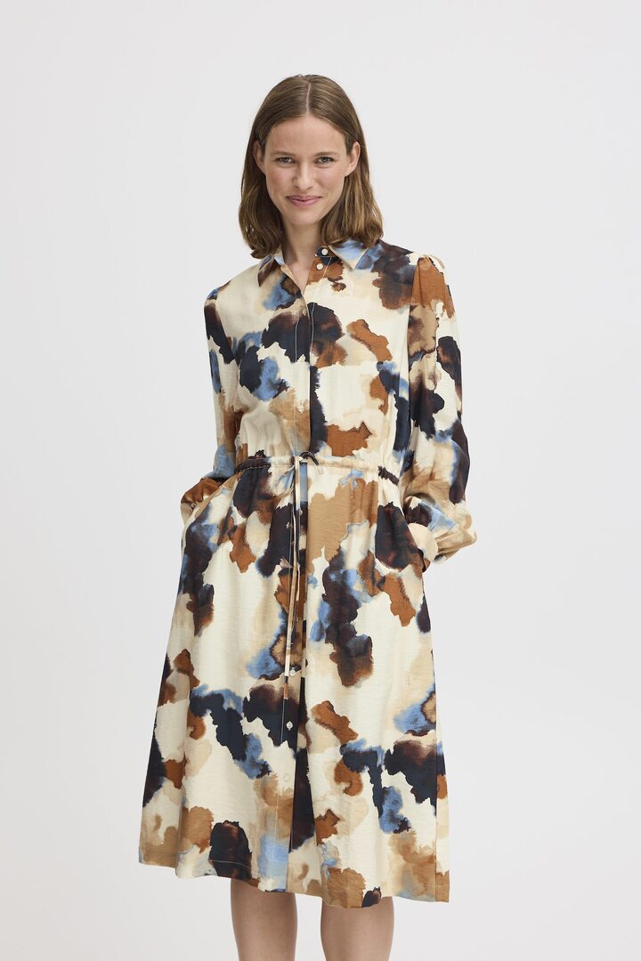 BYIHAMMA DRESS BIRCH WATERCOLOR MIX