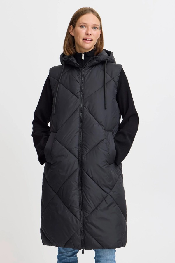 BYBOMINA WAISTCOAT OUTERWEAR BLACK