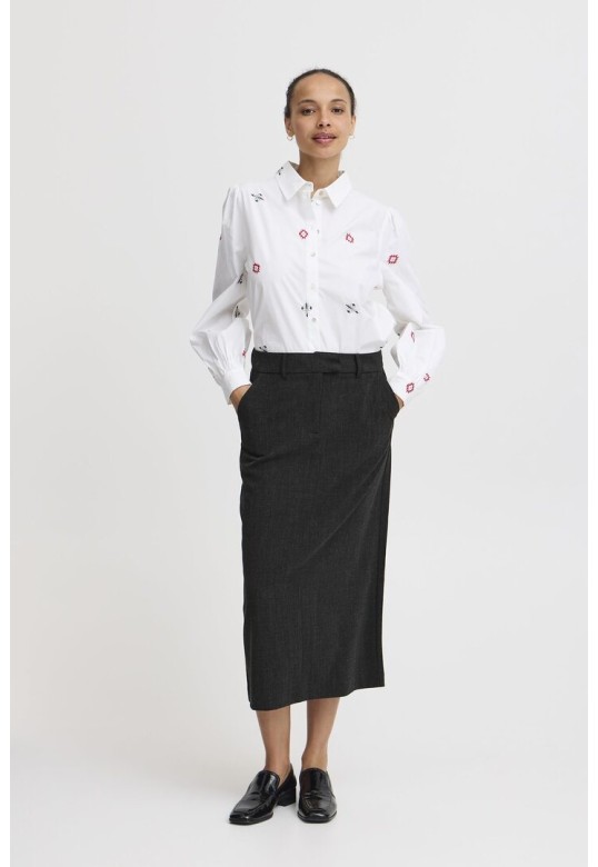 BYDANTA SKIRT BLACK MELANGE