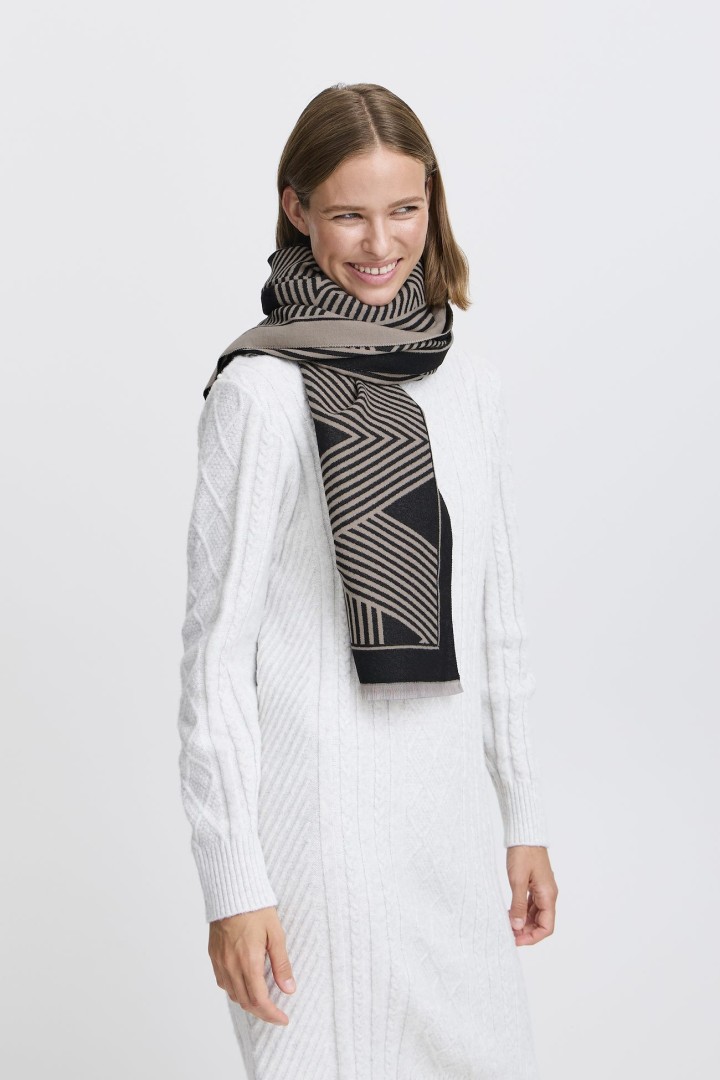 BAVIBI GEOMETRIC SCARF BLACK MIX