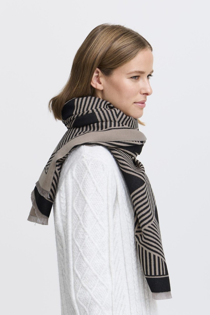 BAVIBI GEOMETRIC SCARF BLACK MIX