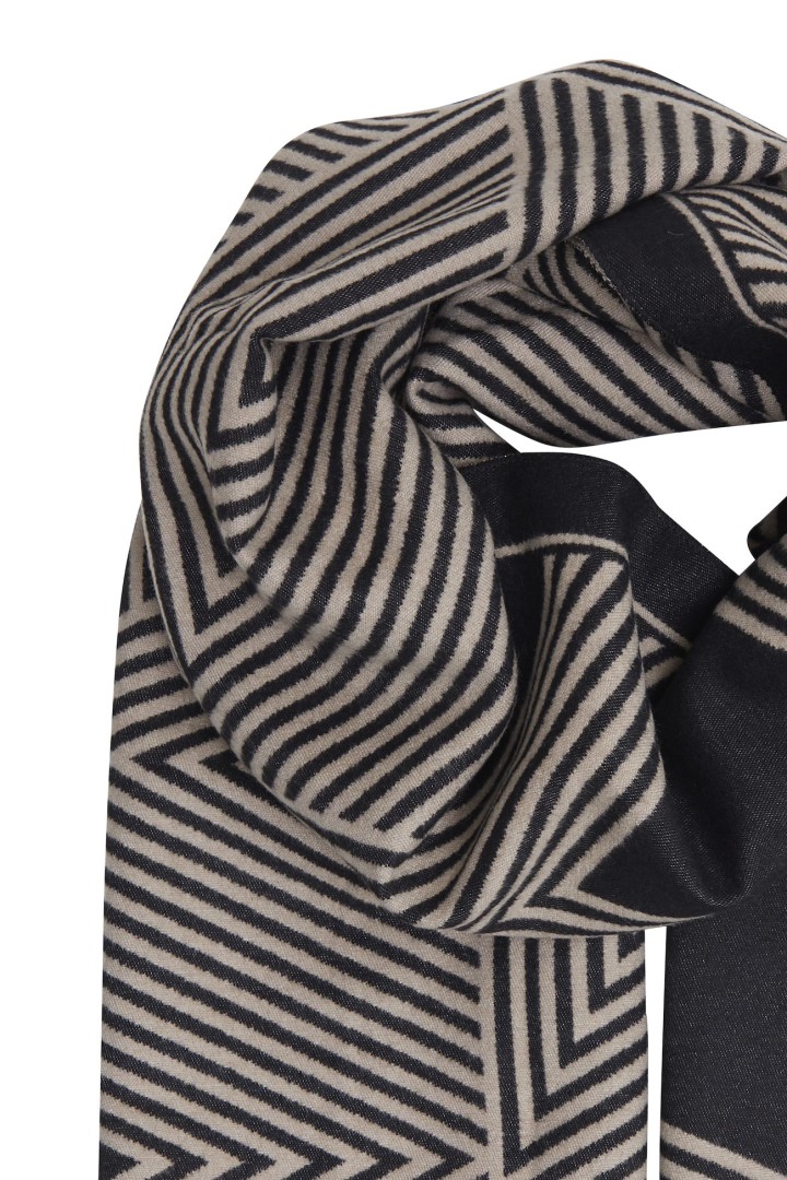 BAVIBI GEOMETRIC SCARF BLACK MIX