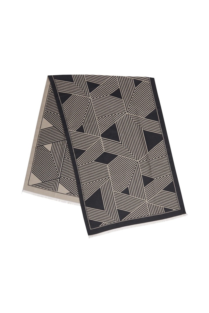 BAVIBI GEOMETRIC SCARF BLACK MIX