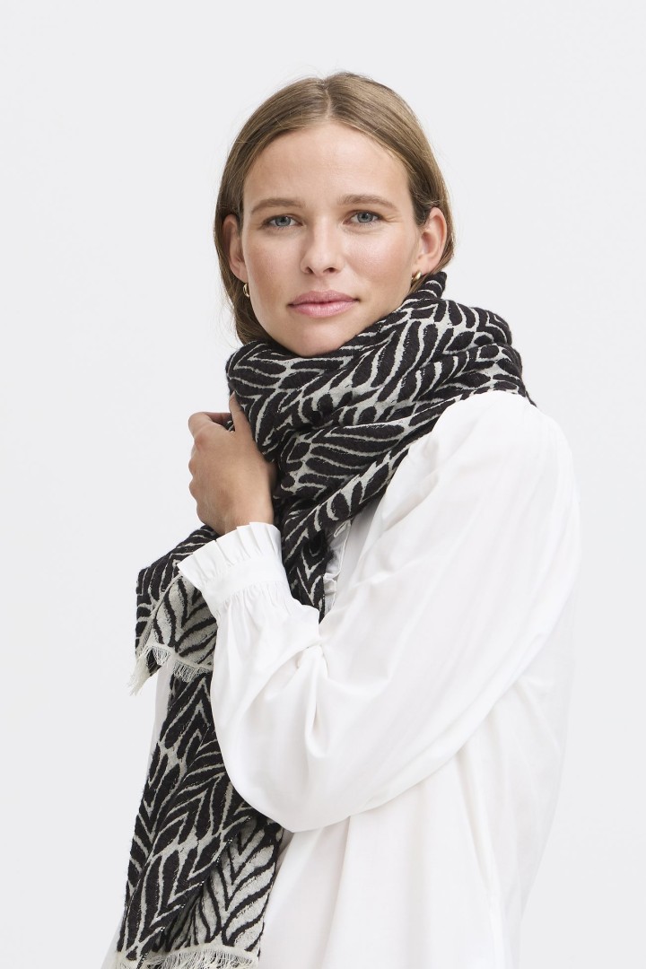 BAVILEAF SCARF BLACK MIX