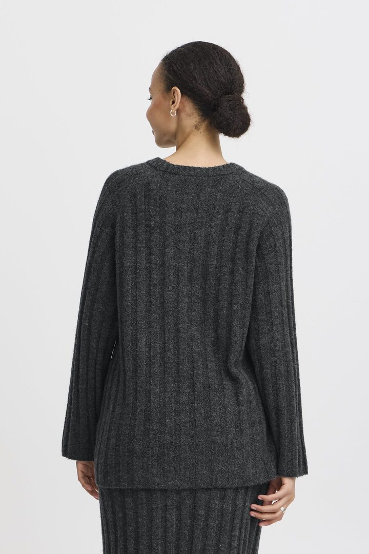 BYMARIANNE PULLOVER DARK GREY MELANGE